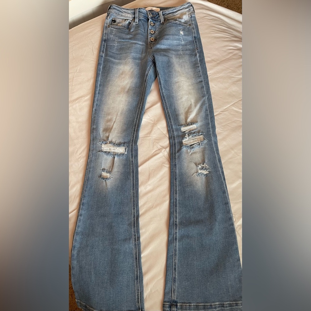 Kancan buttonfly flare jeans